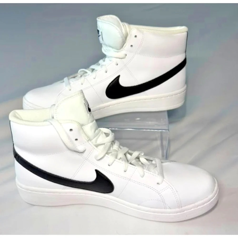 Nike Court Borough Mid 2 White Black Men's Size US 11.5 New CD7782-101